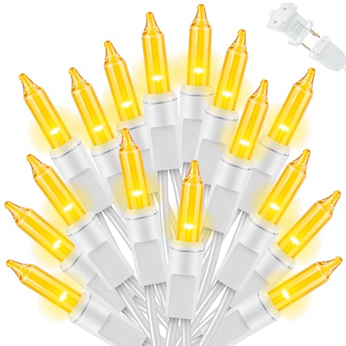 LAMPHOME Christmas String Light 100 Count Incandescent Mini String Light in 19.6ft Indoor/Outdoor 120V UL Certified Mini Light for Christmas Wedding Patio Lawn Home Garden Party (Yellow)