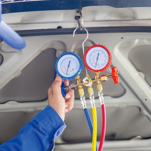 Image of Air Conditioning Repair Ac Valve Core Kit, Air Conditioning Line Repair Tools, Ac Valve Core Removal Tool with Removal and Install Accessory Storage Box A /C