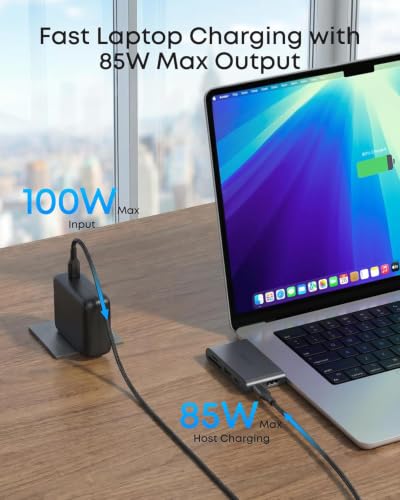 Image of Anker Nano USB C Hub, 6-in-1 Compact USB-C Hub with 85W PD Charging (Charger Not Included), 4K@60Hz HDMI, 10Gbps USB-C, 5Gbps USB-A, SD /TF Card Readers, for MacBook, Lenovo, HP, and More