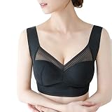 [XI LE] 【エアリーナイトブラ】 ナイトブラ 育乳 バストアップ 人気 ブラ ブラジャー ノンワイヤー 大きいサイズ M～6L 脇高 夜用 ないとぶら (4L, ブラック（単品ブラジャー）)