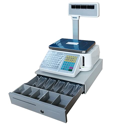 Báscula comercial digital con impresora térmica doble vista 30kg miniatura 3