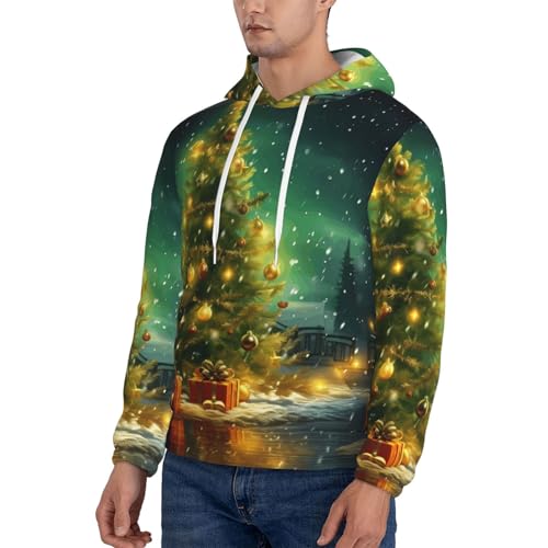 Men's Fleece Pullover Hoodie Long Sleeve Hooded christmas trees Sweatshirt Casual Shirts With Pockets3