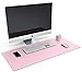CSL – Tappetino per Mouse Ecopelle Oversize 900x400mm – Similpelle - Tappeto Extralarge – per precisione + velocità – per Mouse e Tastiera - Rosa