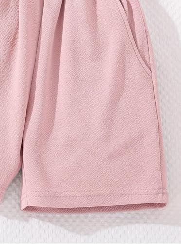 Image of Hilinker Girls 3 Piece Summer Outfits Graphic Crop Tee and Cami Top with Shorts Set