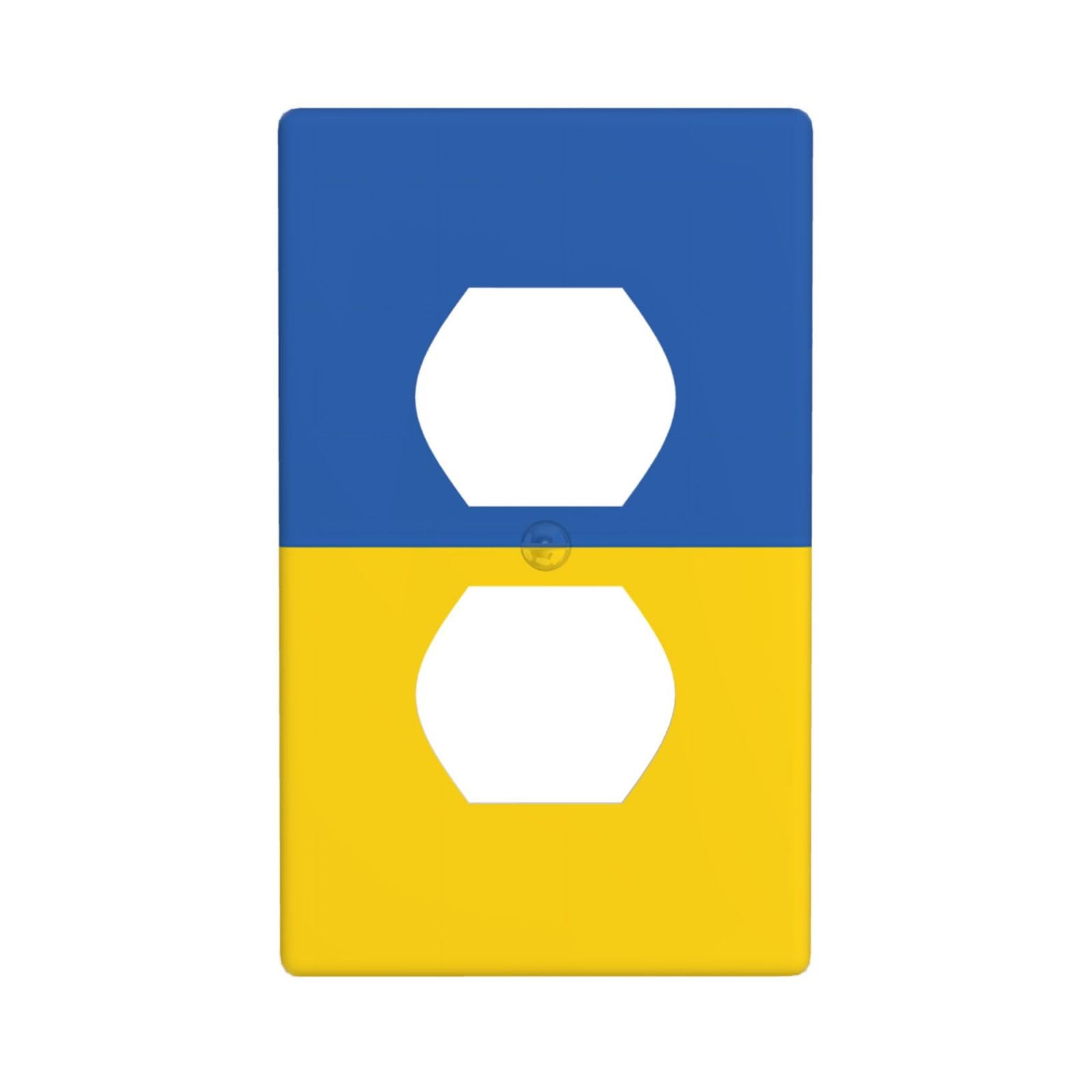 Flag of Ukraine Unbreakable Polycarbonate Switch Plate-1 Gang Screwless Wall Plate for Home Office