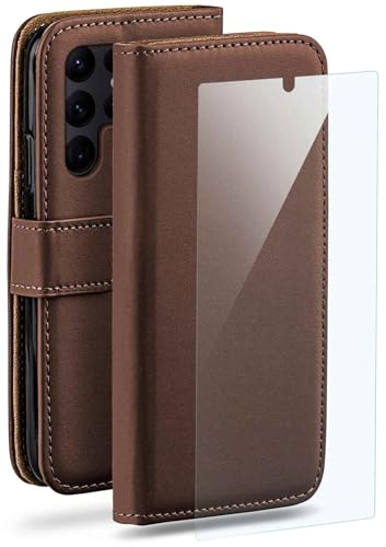 Étui cuir synthétique Samsung S22 Ultra moex finition premium marron