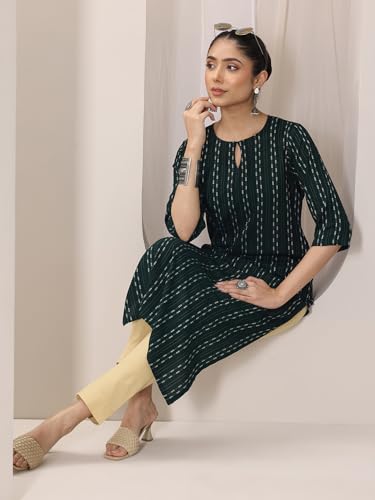 Image of Libas Woven Design Viscose Straight Kurta for Women Suit