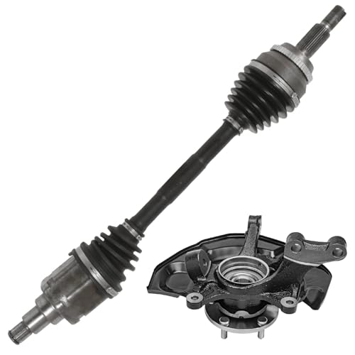 Image of Detroit Axle - AWD Front Left Steering Knuckle Wheel Hub CV Axle Kit Replacement for 2004-2010 Toyota Sienna
