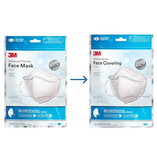 3M™ Filtering Barrier Face Covering, AFFM-5, One Size, 5-Pack - Thumbnail 2