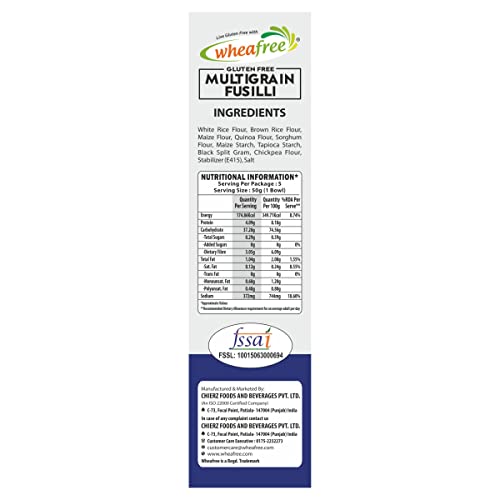 Image of wheafree Gluten Free Multigrain Fusilli (250 Gm) And Rice Maize Penne Pasta (250 Gm) Combo Pack - No Trans Fat | No Cholesterol | No Maida