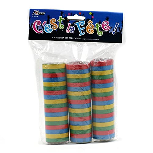 3 Rouleaux de Serpentins - C'est la Fête !