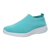 Women's Knit Slip On Loafers Solid Color Mesh Quick...