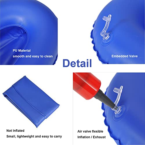 ASHATA eboxer-1 Washable Portable Air Inflation Bedpan, Blue Bed Pan Inflatable Stool Bedsore Toilet for Bedridden Elderly Disabled Bedbound Patient - Thumbnail 5