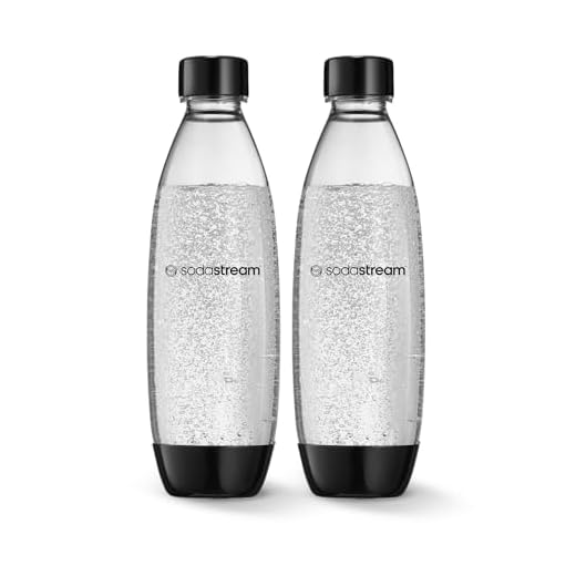 SodaStream 1L Twin Pack Slim Bottles Black