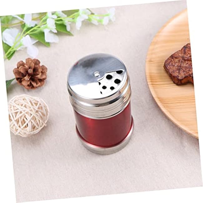 3pcs Stainless Steel Seasoning Spice Containers for Sugar Pepper and Seasoning for Kitchen and Outdoor Bbq Use Random Color