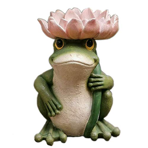 Ornements de patio résistants aux intempéries contre les jardins ternes avec mangeoire grenouille
