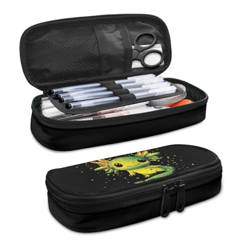 Ystardream Elementary Backpack and Lunch Bag Set for Boys Green Axolotl Backpack with Side Pockets for Water Bottles Girls Cartoon Animal Print Pencil Case & Bookmark 4 PCS School Supplies4