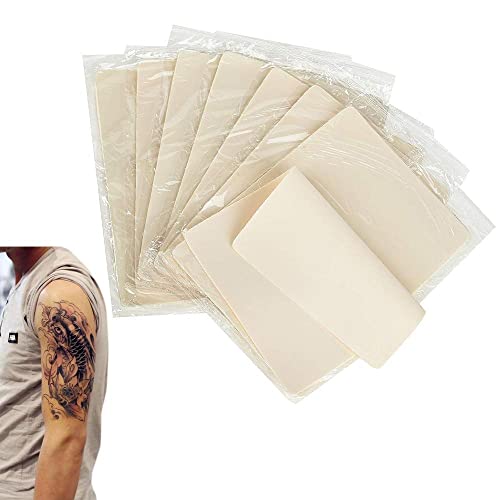 10 piezas Tattoo Practice Skin Conjunto Profesional Piel artificial tatuaje,Doble cara para Ejercicio de Tatuaje(14.3*19.5*0.1cm) Cover