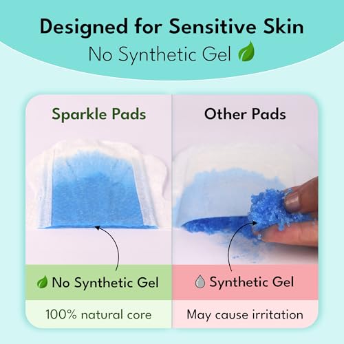 Image of Sparkle Sanitary Pads for Women, Plant-Based Maxi Pads with Wings | Feminine Pads | Organic Pads | Period Pad Softer Than Cotton Pads, Medium Absorbency, Unscented (Super Pads, 40 Count)