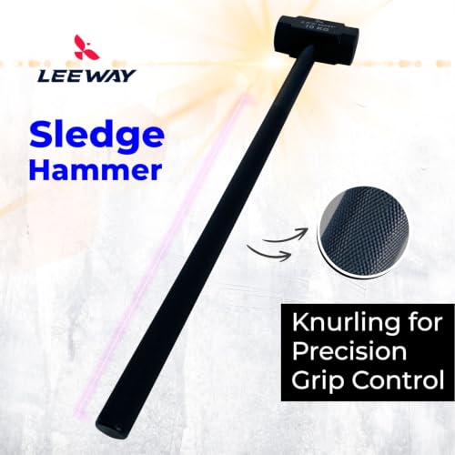 Image of LEEWAY 10 Kg Sledge Hammer for Strength Training, Gym Hammer, ClubBell, MaceBell for Full Body, Shoulder, Grip and Forearm Workout, Stretching Exercise Sledgehammer (Hammer, 10 kg)
