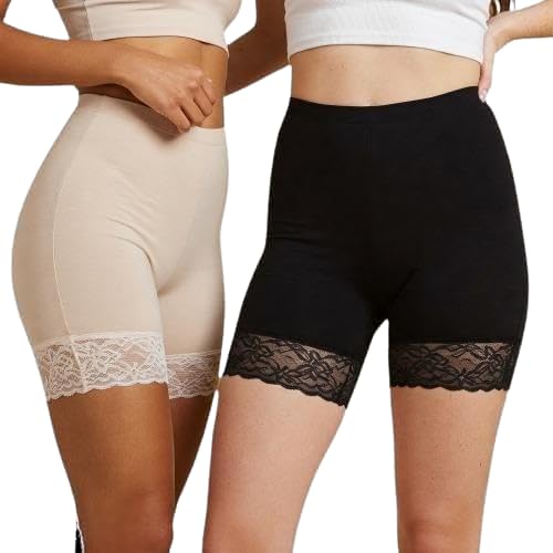 Women Cotton Blend Stretchable Skinny Shorts - Soft 4-Way Stretch Safety - Comfortable Inner for Skirts, Dresses & Kurtis - Breathable Anti-Chafing Fabric-image-10