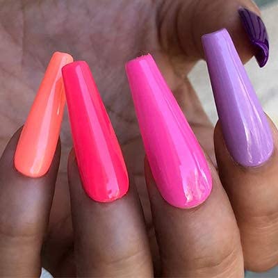 Vivace Natural Full Cover Long Coffin 500Pcs False Nail Tips With Plastic Case 10 Sizes Ballerina Acrylic Nail For Salons And Diy Self Nail Art (Natural F.c Long Coffin) #TOP7