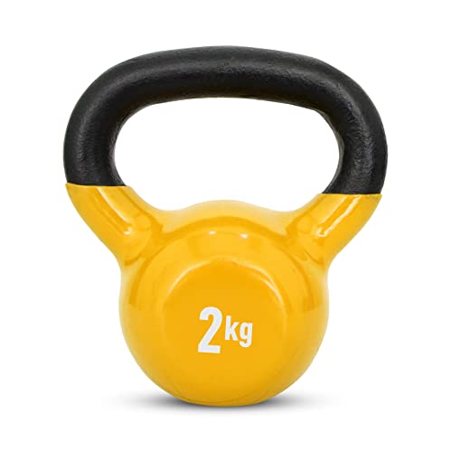 Image of Nivia Vinyl Kettlebell (Yellow, 2 Kg)