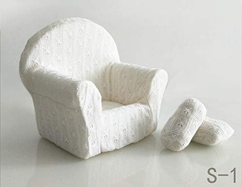 Dvotinst Newborn Photography Props, Soft Posing Mini Sofa Poser Arm Chair for Baby Photo Shooting, Studio Accessories (S1, 1-2 Months)