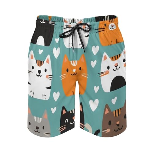 Mens Board Shorts 5 Sizes, Casual Swim Beach Shorts Quick Dry Mesh Lining Swimming Trunks