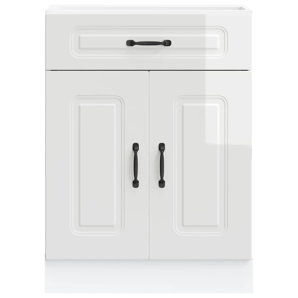 vidaXL Armoire de Cuisine Kalmar Blanc Brillant Bois ingénierie