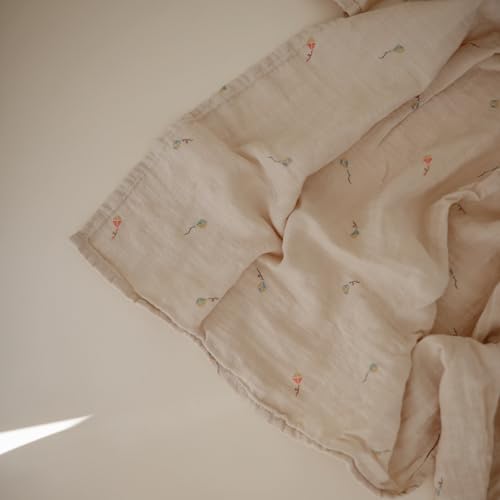 Image of mushie Muslin Baby Swaddle Blanket | 100% Organic Cotton (Kites)