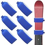 pangdapengpeng 6 correas de esquí ajustables, 48 x 5 cm, bandas de fijación versátiles con almohadillas protectoras de EVA para esquís, bastones, equipos de esquí (azul)