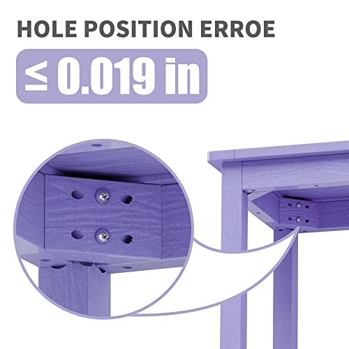Yefu Outside Plastic Adirondack Side Table, 18 Inch, Outdoor Side Table, Weather Resistant, Hips High Strength Poly Wood Rustproof Waterproof Material For Pool Patio, Front Porch Table(Purple) #TOP4
