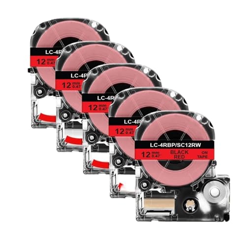 SS12KW LK-4WBN Compatible With Label LW-300 400 For ST12KW SC12RW SC12YW 5 PACK / 10 PACK(5PK Black on Red)