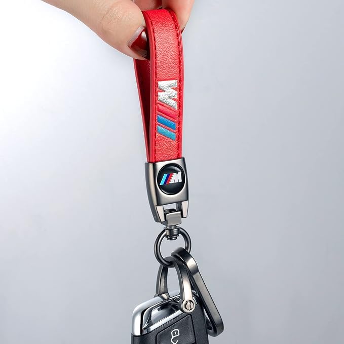 Image of Genuine Leather Car Keychain Key Ring Accessories New