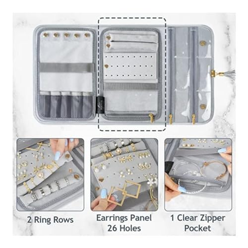 Bolsa de almacenamiento de joyas plegable y portátil para anillos en tela suave 4