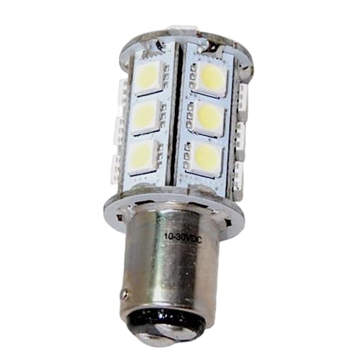 HQRP Ba15d Bayonet Base 24LEDs Dual Contact SMD LED Marine Boat Bulb for 1076/1130 / 1176/1142 replacement Warm White 12-24V DC Light UV Meter