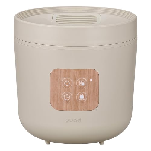 QUADS(クワッズ) スチーム加湿器 蒸気式 7畳対応 上部給水 2.5L 最大加湿250ml/h タイマー チャイルドロック 簡単お手入れ STEAMS スチームス (グレージュウッド)のサムネイル