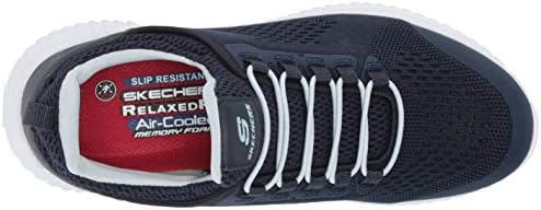 Skechers Womens Athletic Slip on Bungee Food Service Shoe, Navy, 7.5 Wide | Image 4