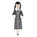 DBYWIUB Girls Black Dolls, 11.5' Toys Long Sleeve Dots Black Hair & Black Shoe, Birthday for Girls Fans Kids