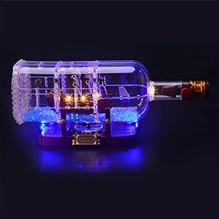 GEAMENT Upgraded Version Bricks Light Kit Compatible with Lego Ship in a Bottle 92177 - for Ideas 21313 Expert Building Model (Lego Set Not Included)