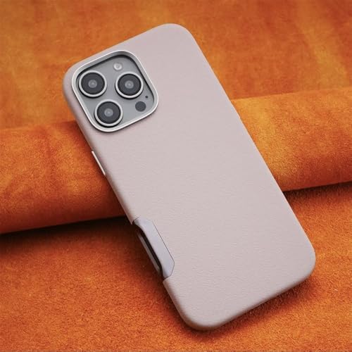 Étui magnétique en cuir de luxe pour iPhone 16 Pro Max avec bouton en métal rose