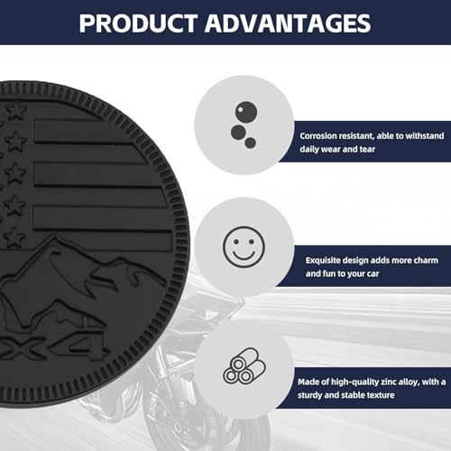 Image of CONGCONG for Jeep Emblem babge Snow Mountain Emblem 4x4 Metal Automotive Badge Specifically Designed for The Jeep Wrangler Cherokee - Stick it Anywhere (Snow Mountain Dumb Black)