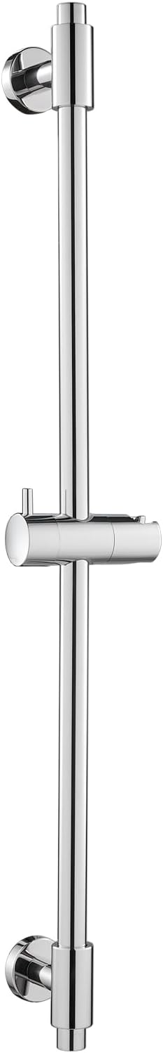 ROVOGO Shower Slide Bar 30-Inch with Height/Angle Adjustable Handheld Shower Holder, 304 Stainless Steel Vertical Slide Bar with Adjustable Wall Brackets for Flexible Install, Screw-Mount, Chrome