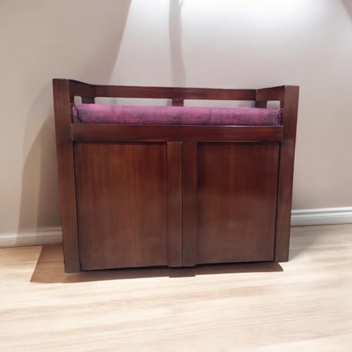Image of Premium Teak Wood Living Room Furniture Walnut Matte Finish Fabric Upholstered Living Room Sethi Handcrafted Seating