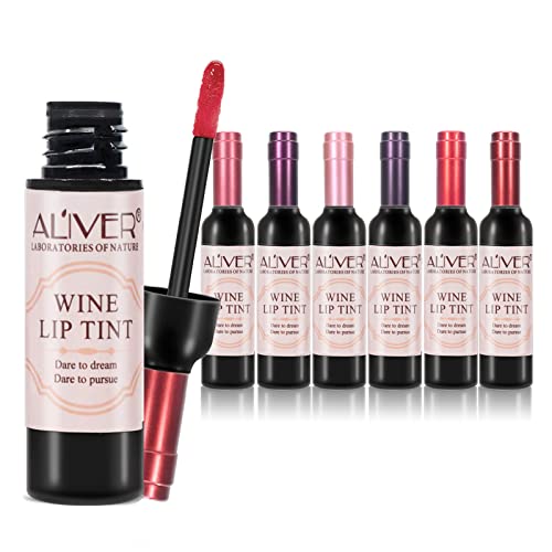 6 Colors WineÂ Lip Tint,Lip Tint,Long Lasting Waterproof Lip Tint Set,Wine Lipstick Matte , Lip Stain Lip Gloss for Girlfriends, Mom,Wife,Women