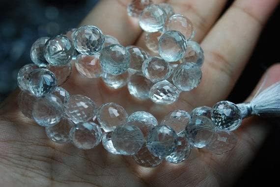 Cristal de roche quartz oignon facetté de 10mm pour création de bijoux raffinés
