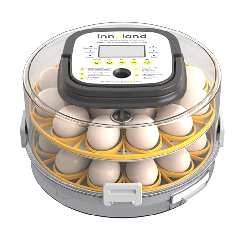 Egg Incubator for Hatching Eggs, 48 Egg Incubator with Automatic Egg Turning and Humidity Temperature Control, Egg Candler, Chicken Incubator for Ducks/Quail/Goose/Pigeon, 360° View with Clear Window