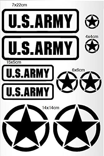 Stickers étoile militaire américaine XL blanc mat pour personnaliser votre 4x4
