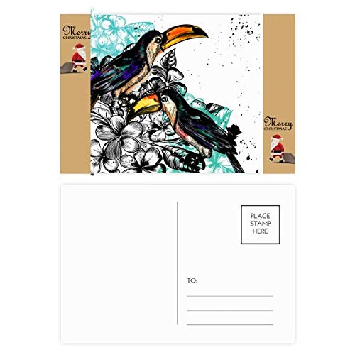 Cartes de remerciement anniversaire et baptême motif oiseaux tropicaux
